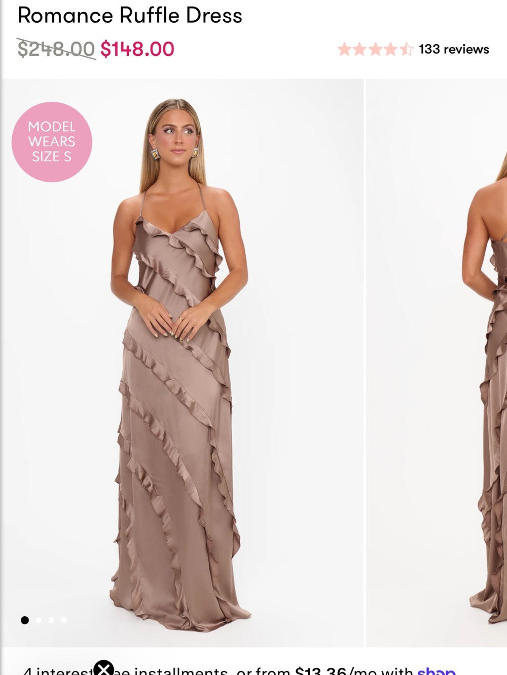 Show Me Your MuMu Romance Ruffle Maxi Dress - Taupe